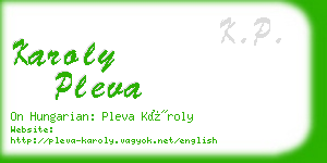 karoly pleva business card